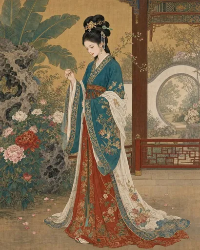 中国传统工笔仕女图