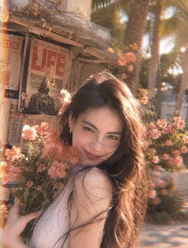 复古胶片花卉人像