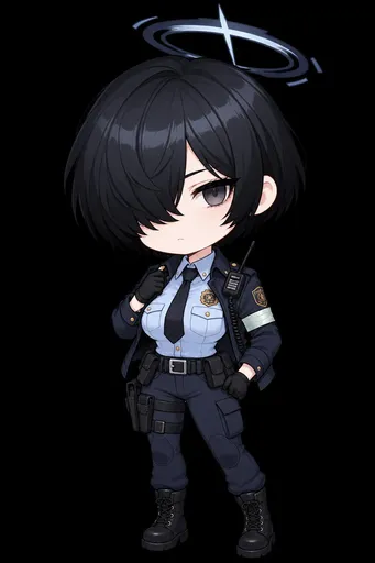 Q 版战术警察少女（带光环）