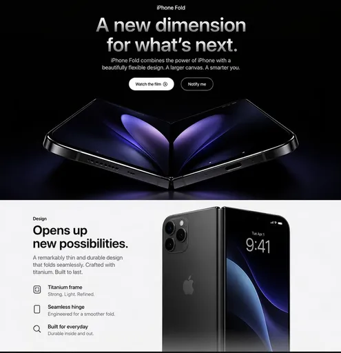 Apple 风格 iPhone Fold 着陆页