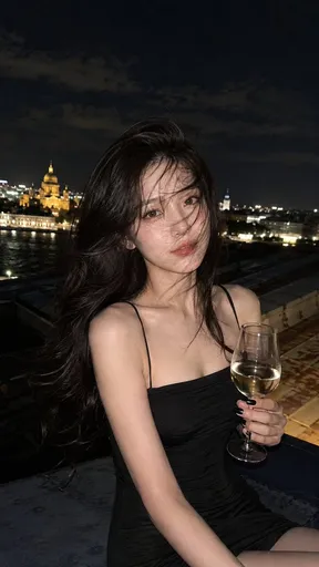圣彼得堡夜间屋顶人像