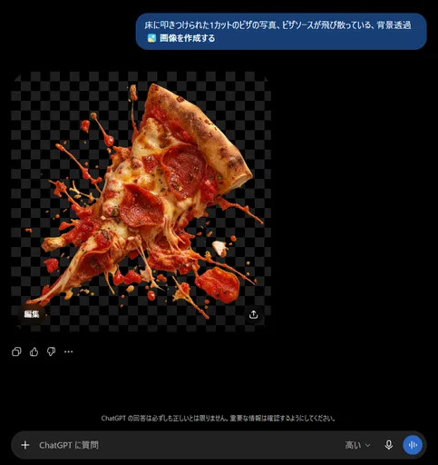 ChatGPT 透明披萨生成结果