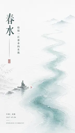 中国诗意艺术海报模板
