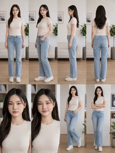 写实风格女性角色参考图