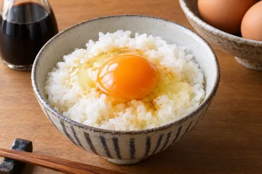 照片级写实风格的日式生鸡蛋拌饭