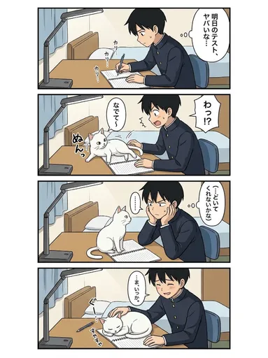 四格学习猫咪漫画