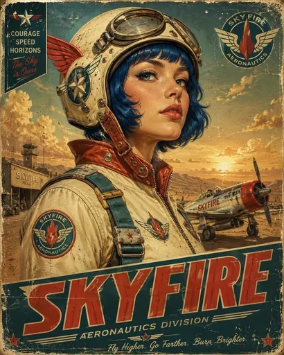 复古未来主义航空海报