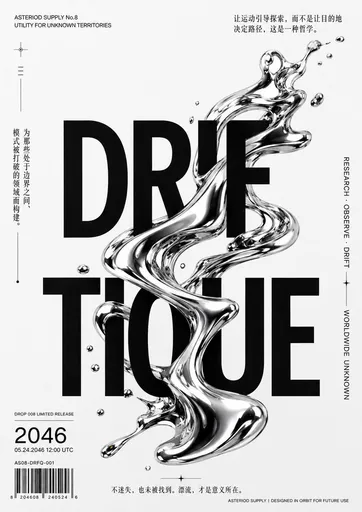 Chrome Driftique 字体海报