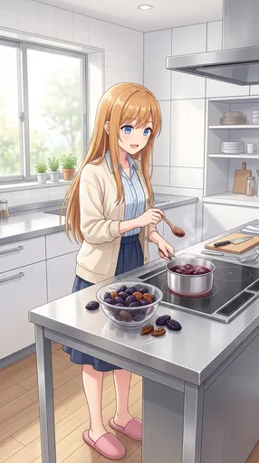 动漫少女烹饪西梅