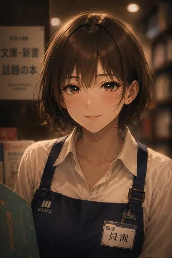 温馨动漫书店店员肖像