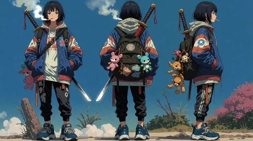 动漫剑士少女角色设定图