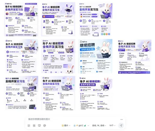 10 款 Rabbit AI 招聘海报变体