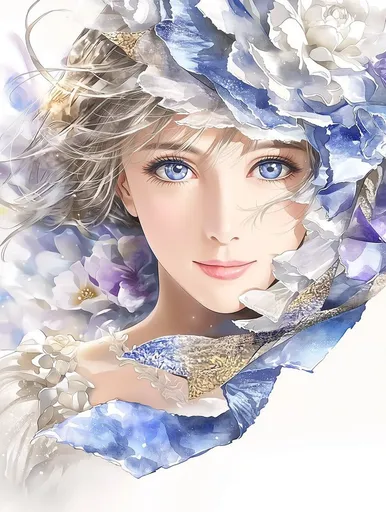 层叠水彩纸艺肖像