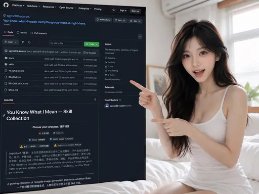 展示 GitHub 技能仓库的女性