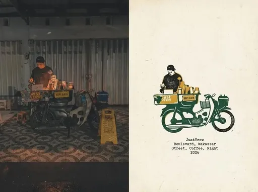 咖啡馆日志双联画