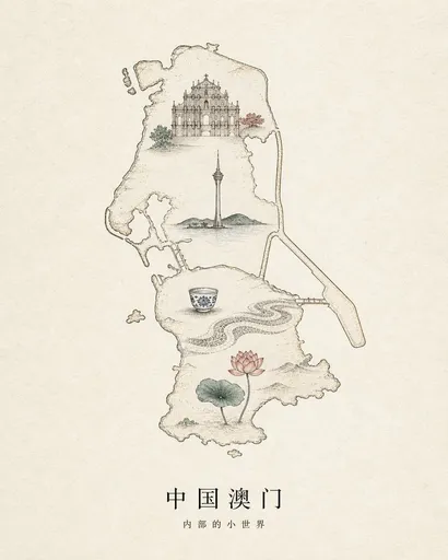 澳门复古地图海报